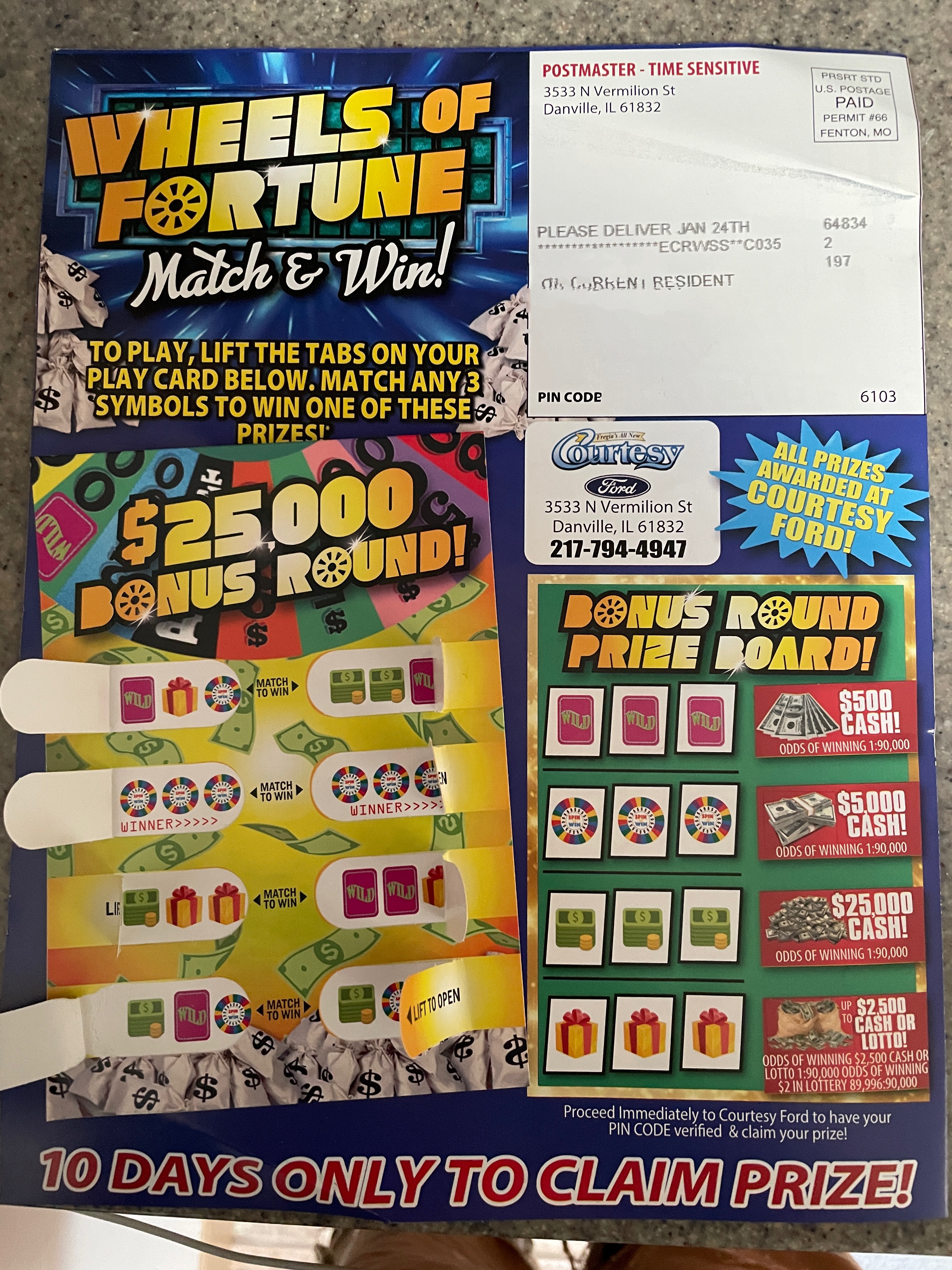 No, You Didn’t Win $5,000 from Courtesy Ford in Danville